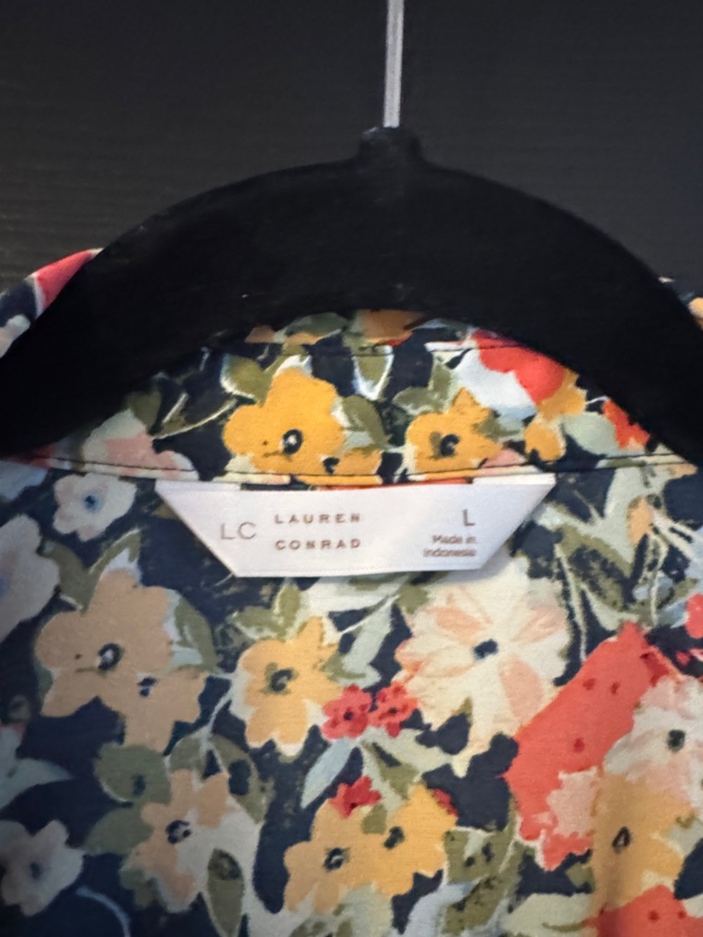 Floral Button-Up Blouse - Black Multi - Picture 2 of 5